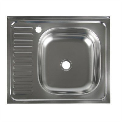 УЦЕНКА Мойка кухонная "Владикс", накладная, без сифона, 60х50 см, правая, нерж сталь 0.4мм