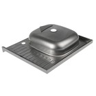 УЦЕНКА Мойка кухонная «Владикс», накладная, без сифона, 60×50 см, левая, нерж сталь 0.4 мм - Фото 3