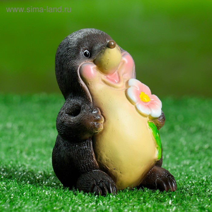 Садовая фигура "Крот №2", без шарфа 7х8х12см микс - Фото 1