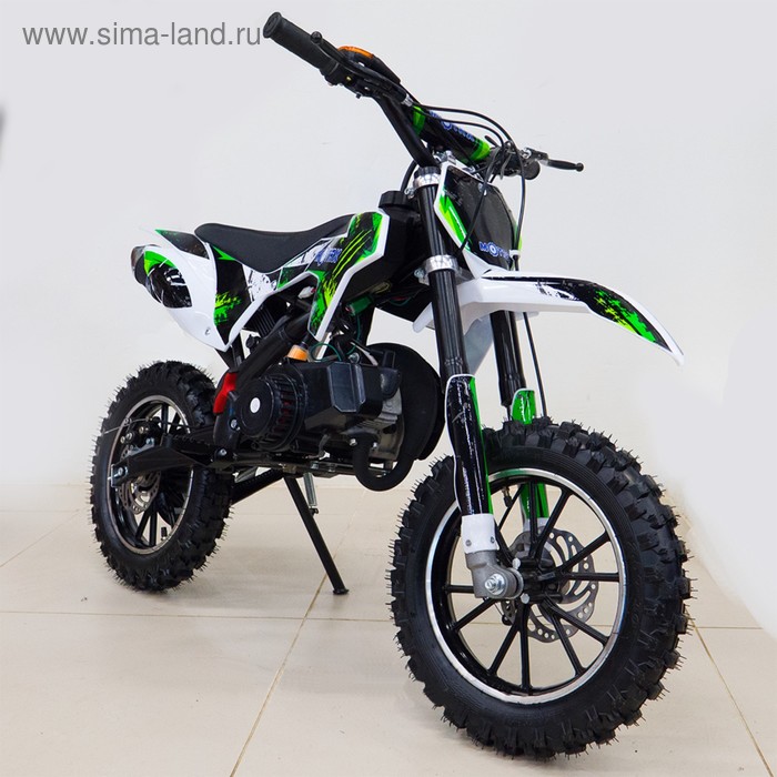 Мини кросс бензиновый MOTAX 50 cc, с электростартером, бело-зеленый - Фото 1