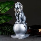 Фигура "Лев сидя на шаре" серебро, 43х17см - Фото 4
