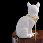 Сувенир "Белая кошка с ошейником из страз" 15х10х23 см - Фото 3