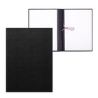 Папка для дипломных работ (Без надписи), бумвинил, гребешки/сутаж, без бумаги, чёрная, (вместимость до 150 листов) - Фото 2