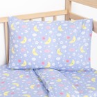 Постельное бельё детское "Спокойной ночи", цвет голубой, 112×147, 100×150, 40×60 1 шт, ситец/бязь, хл 100% - Фото 2