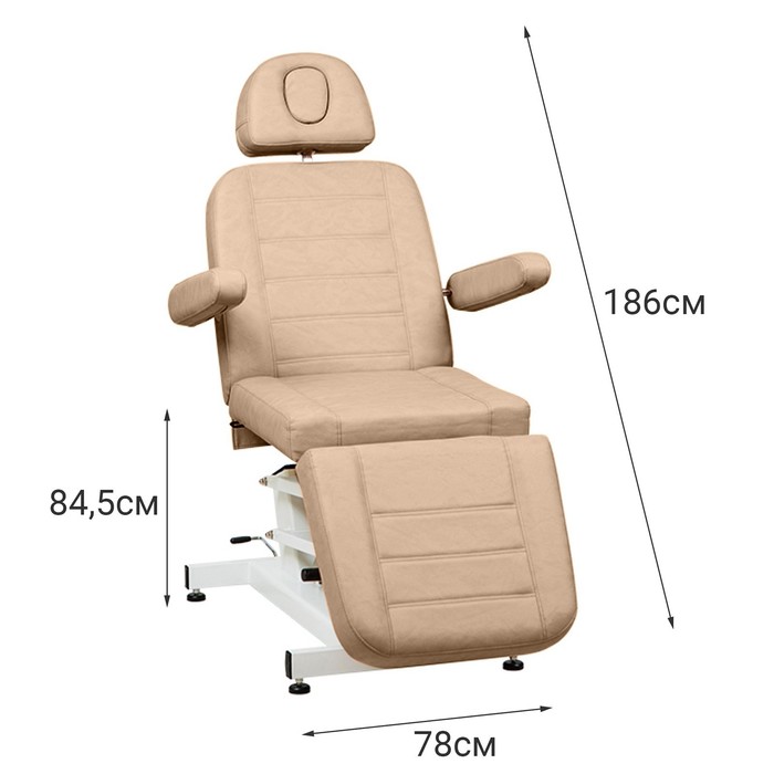 Косметологическое кресло SD-3705, 1 мотор, цвет светло-коричневый - фото 1881966193