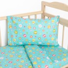 Постельное бельё детское "Совунья", цвет бирюзовый, 112×147, 100×150, 40×60 1 шт, бязь, хл100 120 г/м - Фото 2