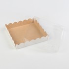 Коробочка для печенья с PVC крышкой, крафт, 15 х 15 х 3 см - Фото 3