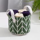 Набор полотенец в корзинке Этель Трапеция 30х30 см-5 шт - фото 24208524