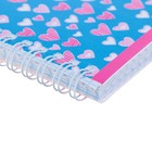 Тетрадь 96 листов в клетку на гребне "FRESH. Сердечки", обложка мелованный картон, глянцевая ламинация, МИКС - фото 24281275