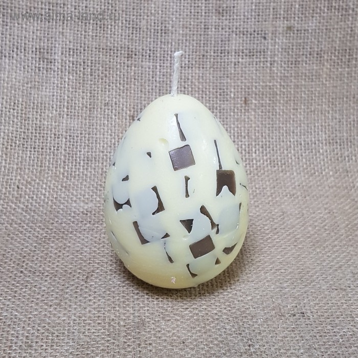 Свеча Яйцо Мозаика сливочно-шоколадная 6,5х9,5 - Фото 1