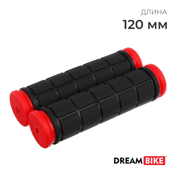Грипсы Dream Bike, 120 мм, цвет чёрный/красный - Фото 1