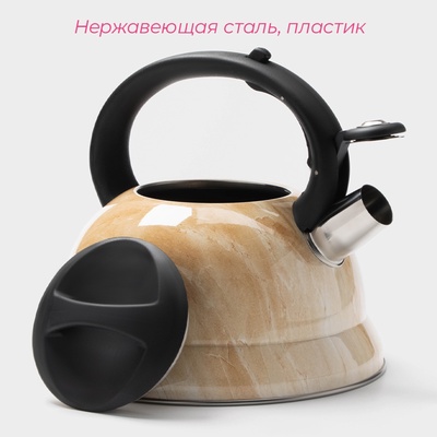 Чайник Доляна «Скоттиш», 2.8 л, со свистком, нержавеющая сталь
