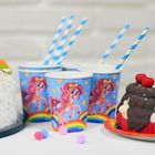 Набор бумажной посуды «Красавица пони», радуга и звёзды, 6 стаканов, 6 тарелок, 6 колпаков, 1 гирлянда - фото 35915037