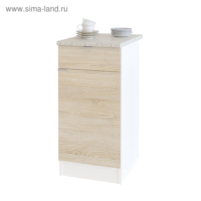Стол с ящиками, 400 × 600 × 850 мм, цвет белый / дуб сонома - Фото 1