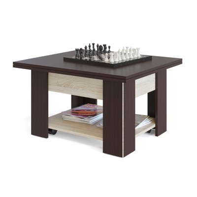 Стол-трансформер, 800(1600) × 750 × 450(720) мм, цвет венге / дуб сонома