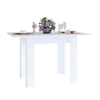 Стол кухонный раскладной, 800(1200) × 600(800) × 770 мм, цвет белый
