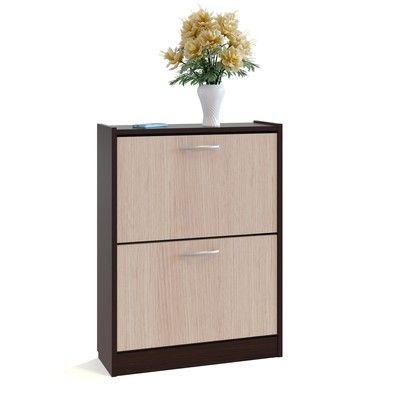 Тумба для обуви «СОКОЛ. ТО-22», 600×220×800 мм, цвет венге / белёный дуб