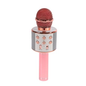 Микрофон для караоке LuazON LZZ-56, WS-858, 1800 мАч, розовый Ош