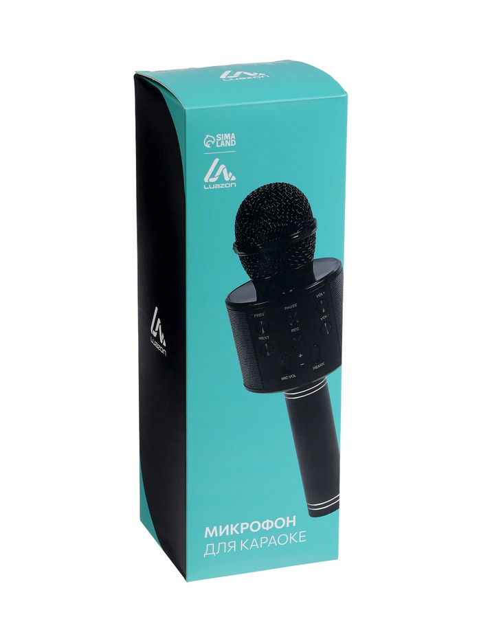 Микрофон для караоке Luazon LZZ-56, WS-858, 1800 мАч, чёрный - фото 51831564