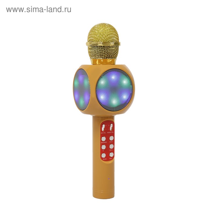 Микрофон для караоке LuazON LZZ-60, 1800 мАч, LED, МИКС