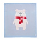 Вязаный плед Крошка Я «Мишка», размер 90х90 см, цвет голубой - фото 28127810