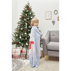 Вязаный плед Крошка Я «Мишка», размер 90х90 см, цвет голубой - фото 28127819