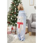 Вязаный плед Крошка Я «Мишка», размер 90х90 см, цвет голубой - фото 28127820