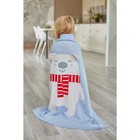 Вязаный плед Крошка Я «Мишка», размер 90х90 см, цвет голубой - фото 28127814