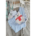 Вязаный плед Крошка Я «Мишка», размер 90х90 см, цвет голубой - фото 28127817