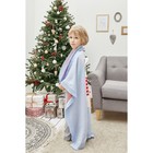 Вязаный плед Крошка Я «Мишка», размер 90х90 см, цвет голубой - фото 28127818