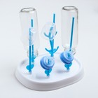 Сушилка для детских бутылочек, цвет белый/голубой - фото 108385116