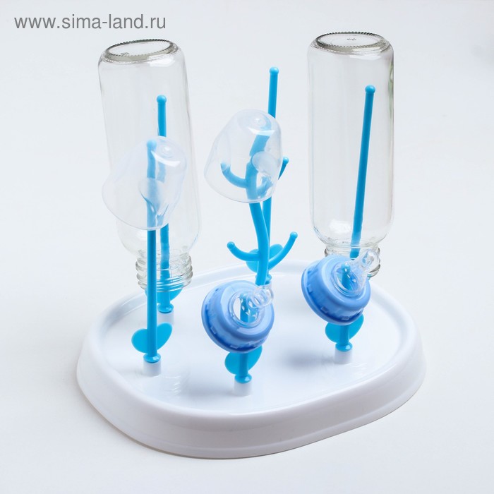 Сушилка для детских бутылочек, цвет белый/голубой - Фото 1