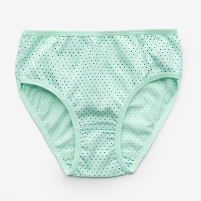 Трусы для девочки, цвет мята/горох, размер 26