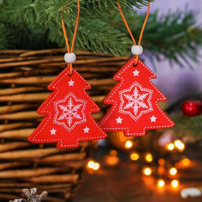 Елочные игрушки «Ёлочки», 2 шт.