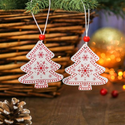 Елочные игрушки «Ёлочки», 2 шт.