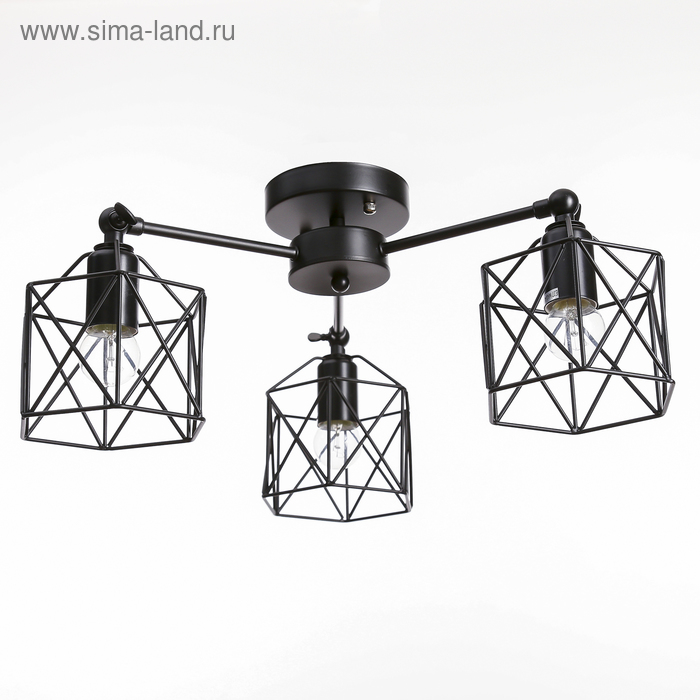 Люстра "Сеть" 3х40Вт Е27 черный 64х64х34 см - Фото 1