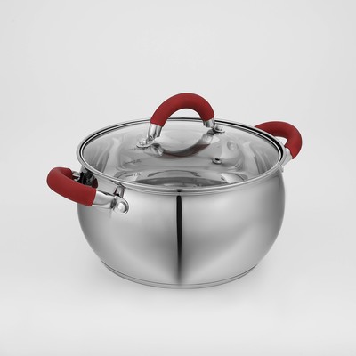 Кастрюля Доляна «Вернер», 3.5 л, d=20 см, с крышкой, капсульное дно, нержавеющая сталь, индукция