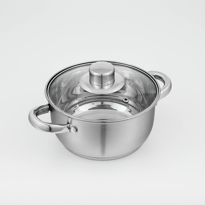 Кастрюля Доляна «Сильве», 1.6 л, d=16 см, с крышкой, капсульное дно, индукция, нержавеющая сталь