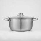 Кастрюля Доляна «Сильве», 4.2 л, d=22 см, с крышкой, капсульное дно, индукция, нержавеющая сталь - Фото 2