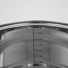 Кастрюля из нержавеющей стали Доляна «Гретте», 4,2 л, d=22 см, с крышкой, капсульное дно, индукция - фото 4274399
