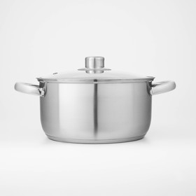 Набор кастрюль из нержавеющей стали Доляна «Сильве», 3 предмета: 2.3 л, 3.2 л, 4.2 л, крышки