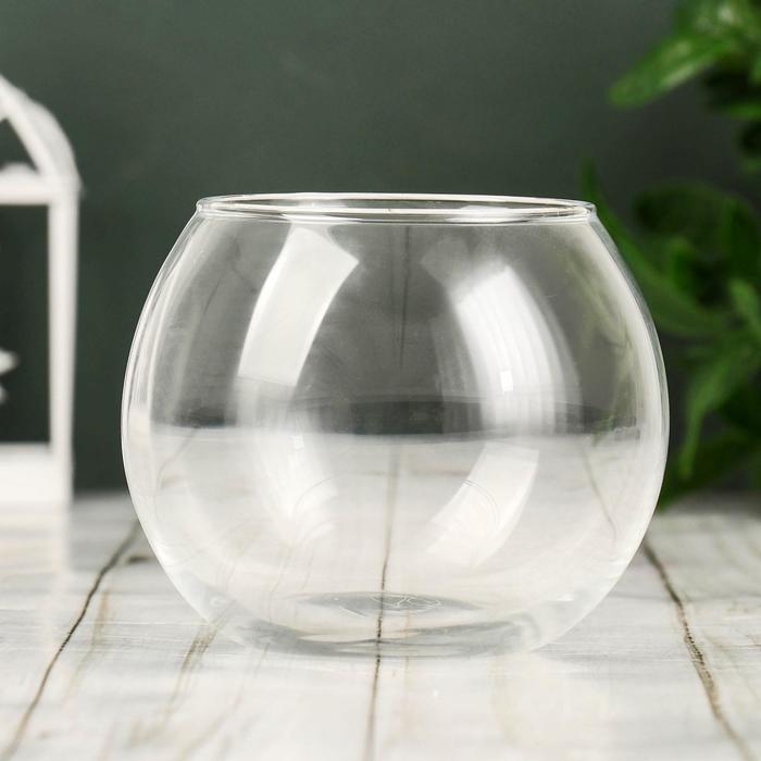 Ваза для цветов «Флора», d=6.5 см, h=7.9 см, стекло, прозрачная - Фото 1