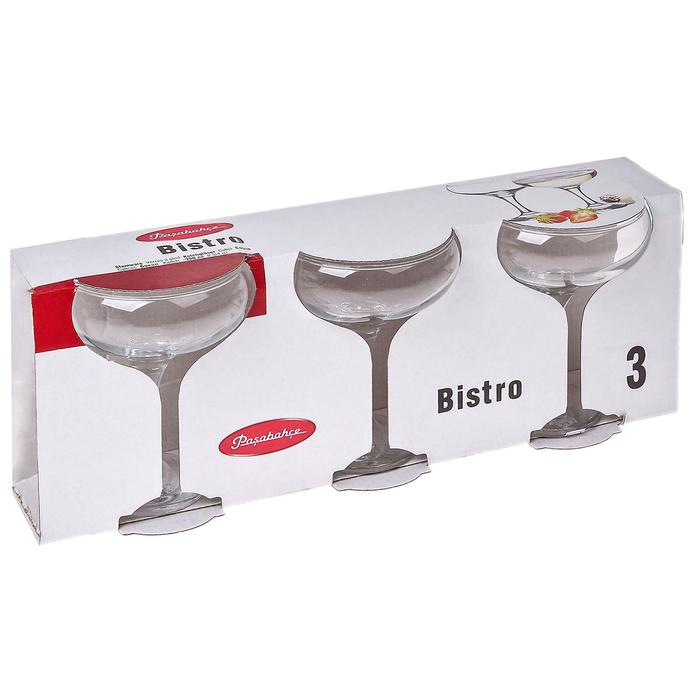 Набор стеклянных бокалов для шампанского Bistro, 260 мл, 3 шт - фото 1908224558