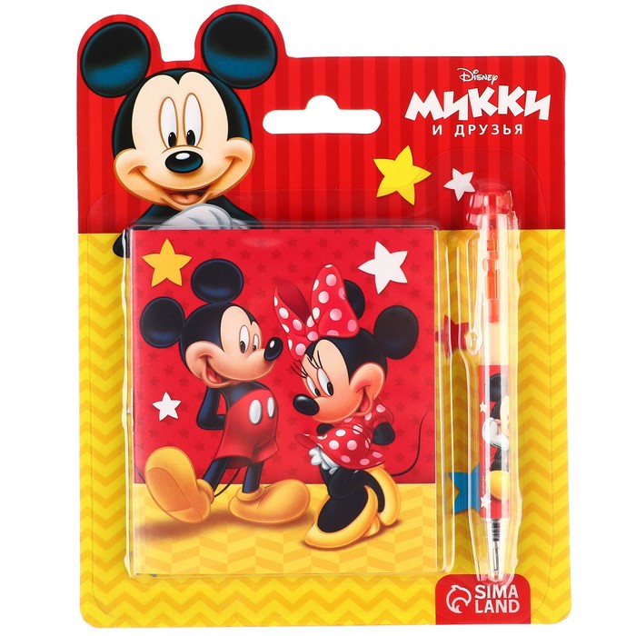 Блокнот с ручкой, Микки Маус и его друзья - фото 1898209513