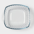 Кастрюля из жаропрочного стекла для запекания Borcam, 2 л, 23,2×23,2 см, рифлёная, с крышкой - Фото 7