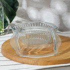 Кастрюля из жаропрочного стекла для запекания Borcam, 1 л, 20,4×16 см, рифлёная, с крышкой - фото 9542068