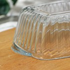 Кастрюля из жаропрочного стекла для запекания Borcam, 1 л, 20,4×16 см, рифлёная, с крышкой - фото 4535726