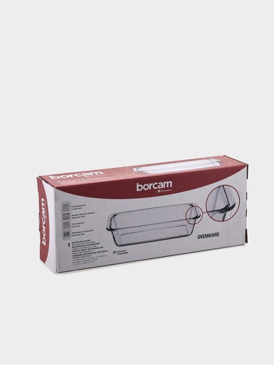 Форма для запекания Paşabahçe Borcam, 1.5 л, прямоугольная, жаропрочное стекло, прозрачная