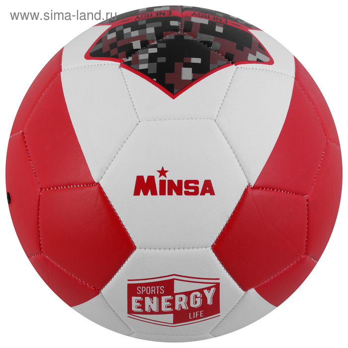 Мяч футбольный MINSA SPORT ENERGY, размер 5, 32 панели, PVC, бутиловая камера, 260 г - Фото 1