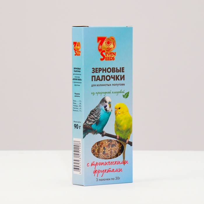 Палочки Seven Seeds для попугаев, тропические фрукты, 3 шт, 90 г - Фото 1
